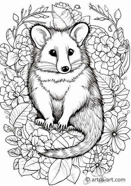 Pagina da colorare di Opossum